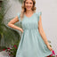 Swiss Dot Ruffled V-Neck Dress - Korvel