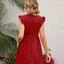 Swiss Dot Ruffled V-Neck Dress - Korvel