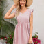 Swiss Dot Ruffled V-Neck Dress - Korvel