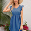 Swiss Dot Ruffled V-Neck Dress - Korvel