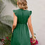 Swiss Dot Ruffled V-Neck Dress - Korvel