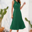Swiss Dot Tie Neck Sleeveless Dress - Korvel