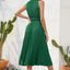 Swiss Dot Tie Neck Sleeveless Dress - Korvel