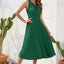 Swiss Dot Tie Neck Sleeveless Dress - Korvel