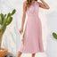 Swiss Dot Tie Neck Sleeveless Dress - Korvel