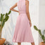 Swiss Dot Tie Neck Sleeveless Dress - Korvel