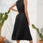 Swiss Dot Tie Neck Sleeveless Dress - Korvel