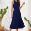 Swiss Dot Tie Neck Sleeveless Dress - Korvel