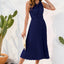 Swiss Dot Tie Neck Sleeveless Dress - Korvel