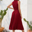 Swiss Dot Tie Neck Sleeveless Dress - Korvel