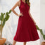Swiss Dot Tie Neck Sleeveless Dress - Korvel