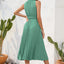 Swiss Dot Tie Neck Sleeveless Dress - Korvel