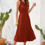 Swiss Dot Tie Neck Sleeveless Dress - Korvel