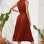 Swiss Dot Tie Neck Sleeveless Dress - Korvel