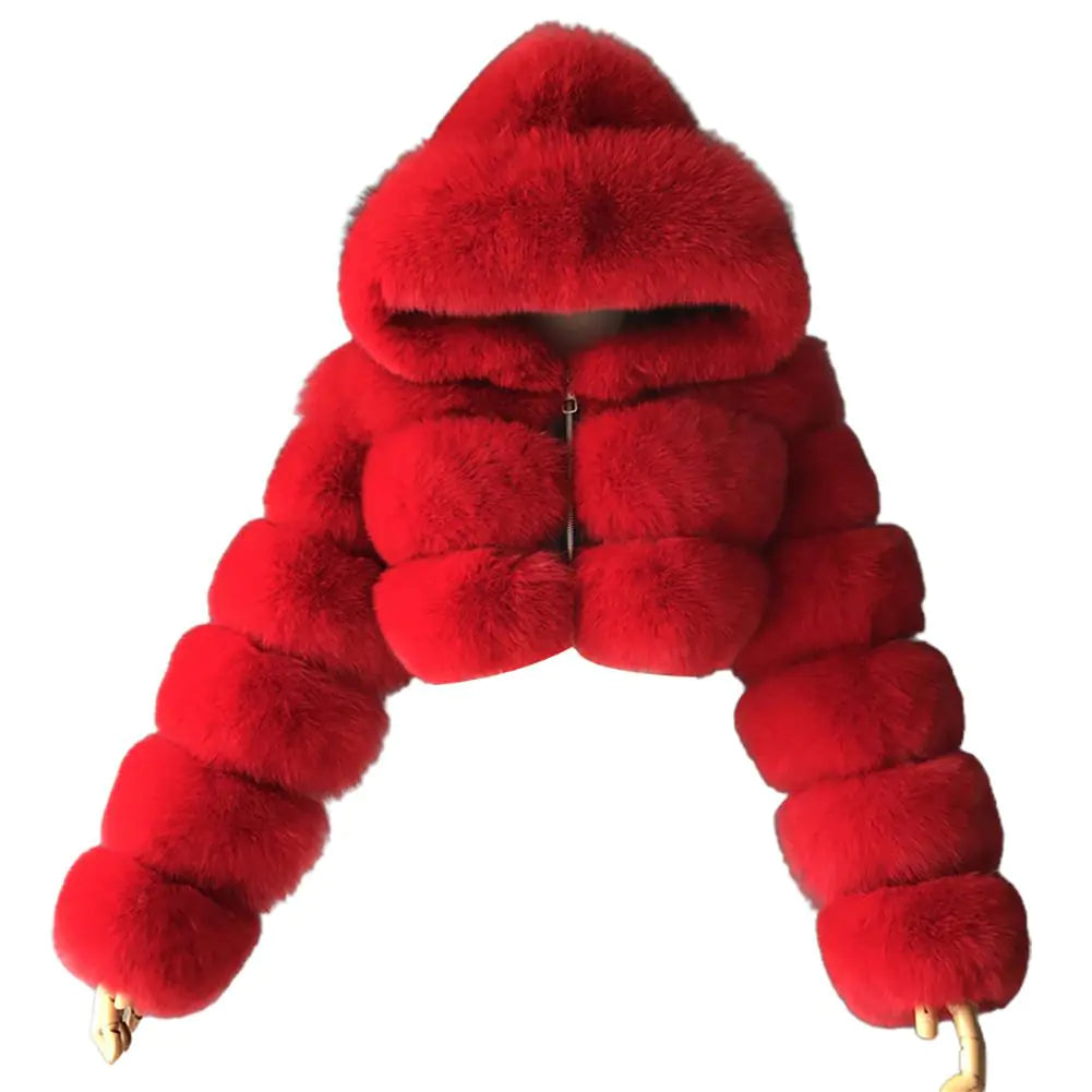 Luxe Faux Fur Cropped Coat for Women