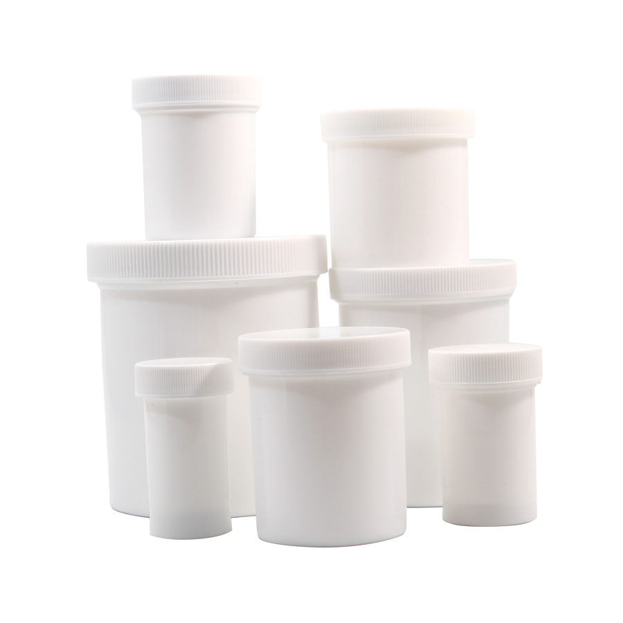 1 Oz Plastic Ointment Jar - White with Lid