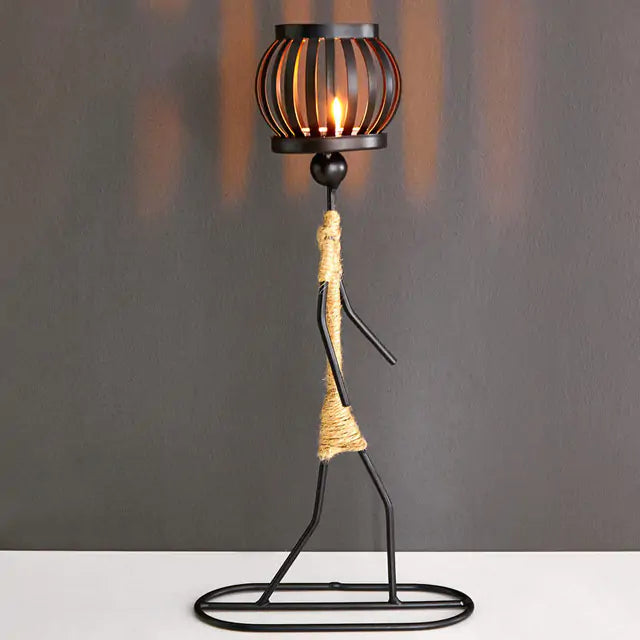 Candelabro en Forma de Linterna - Decoración de Hogar Inspirada en el Estilo Nórdico
