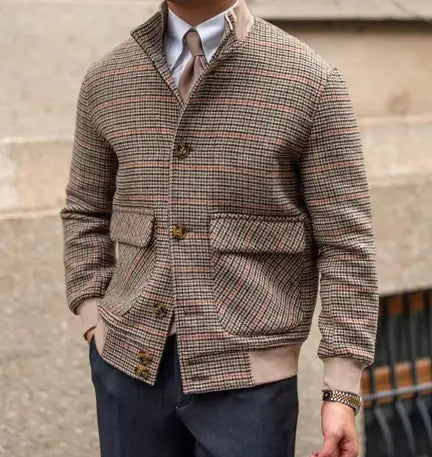 Chaqueta Bomber Con Cuello Alto
