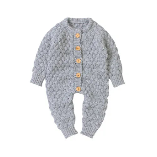 Cozy Winter Knitted Baby One-Piece