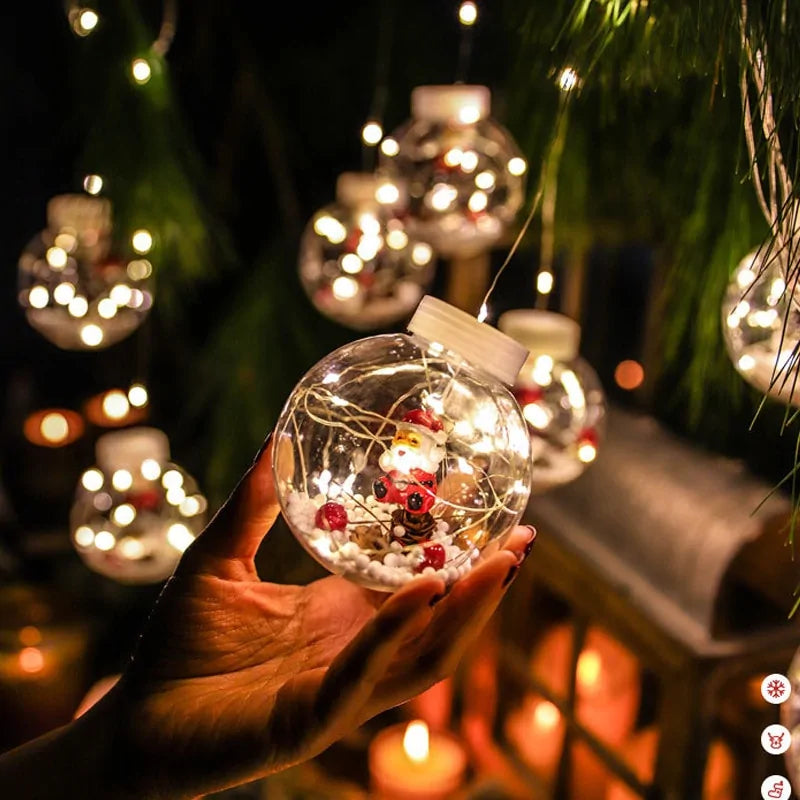 Santa Claus Curtain String Lights
