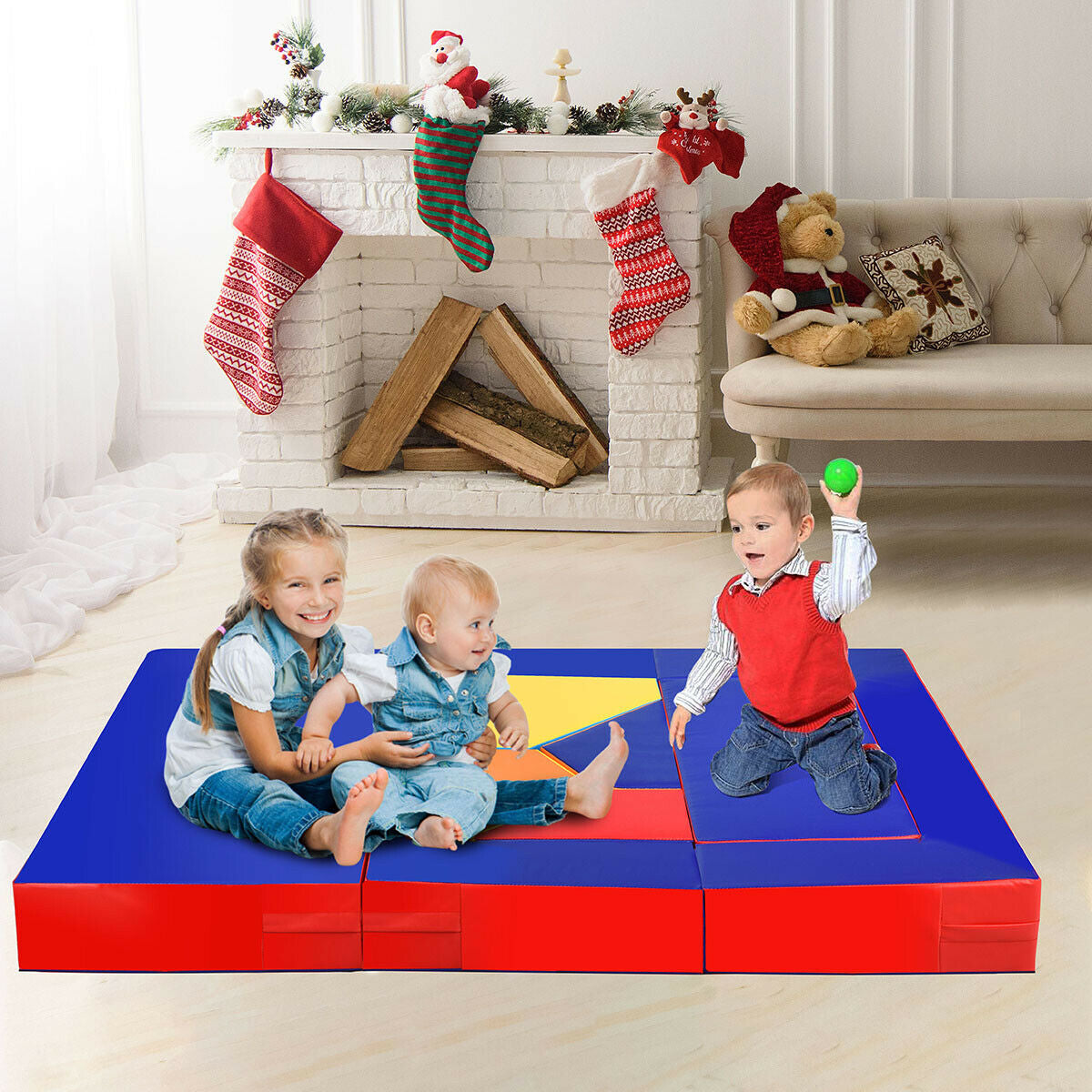 4-in-1 Crawl Climb Foam Shapes Playset for Toddlers