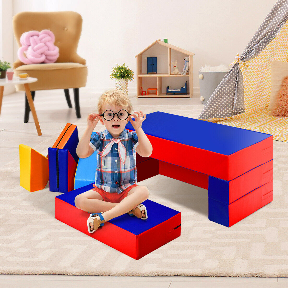 4-in-1 Crawl Climb Foam Shapes Playset for Toddlers