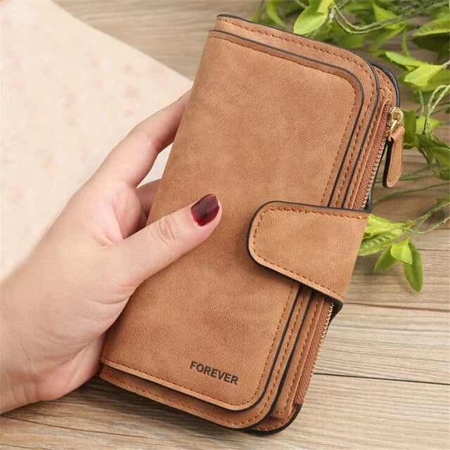 Portefeuille en cuir gratté pour femmes - Élégant et fonctionnel