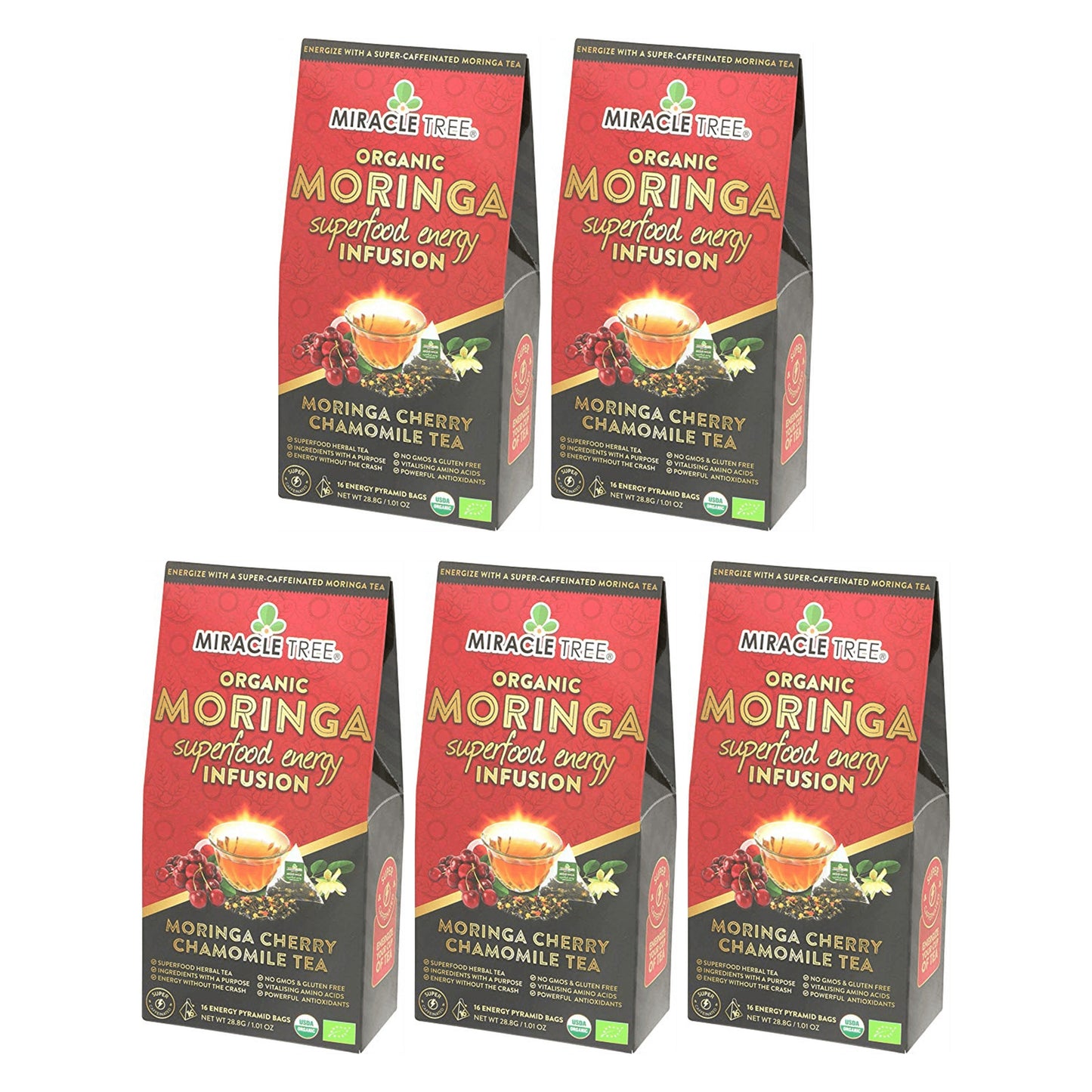 Té Energético de Moringa - Mezcla de Cereza y Manzanilla
