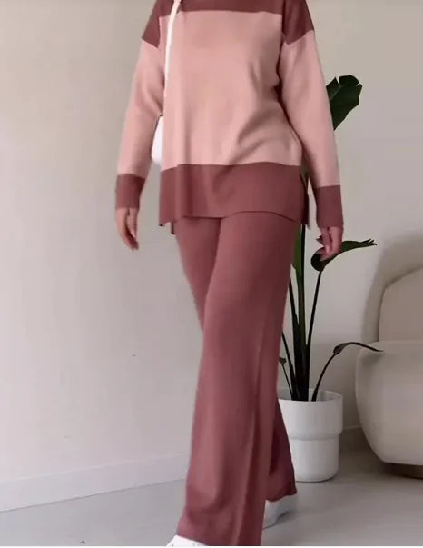 Costume Pantalon Large à Assortiment de Couleurs Chic pour Femmes