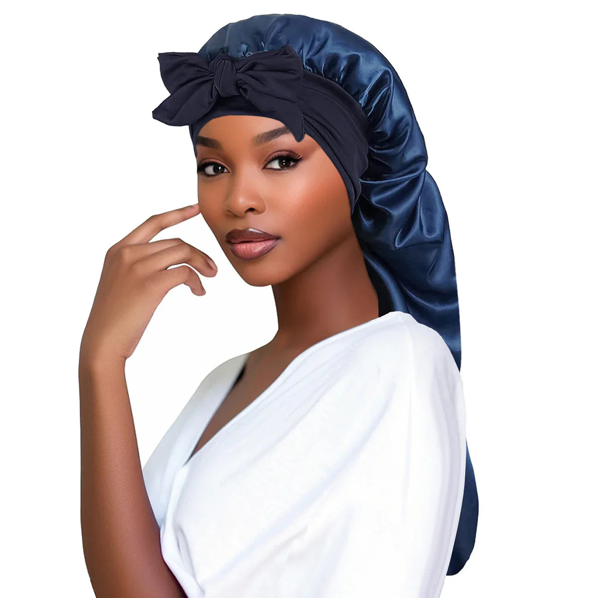 Bonnet Long avec Nœud Élégant