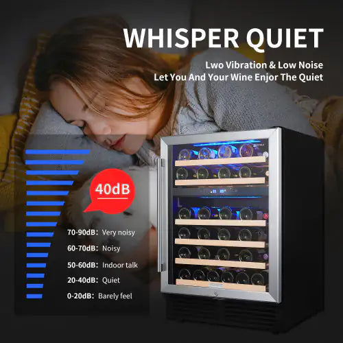 SOTOLA Refrigerador de Vino de Doble Zona de 24" - 46 Botellas