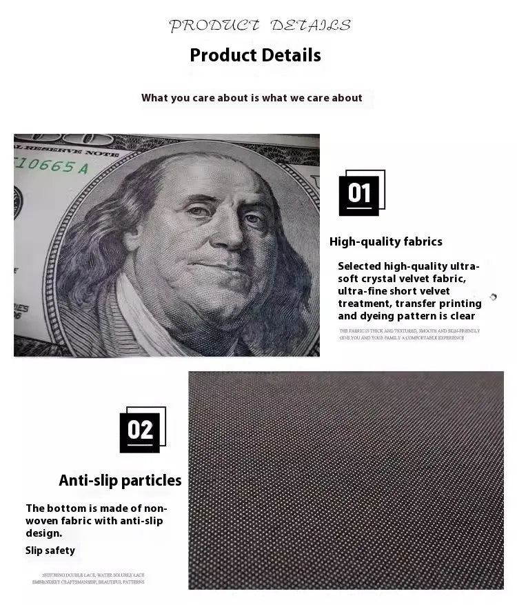 Alfombrilla Antideslizante con Patrón de Dólar