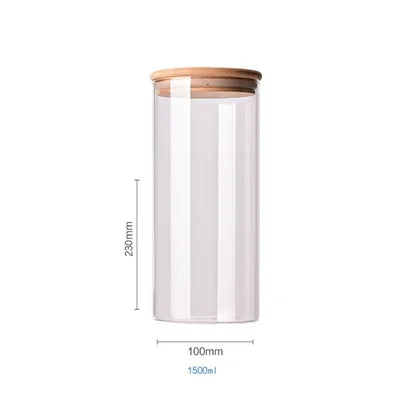 Contenants de stockage alimentaire en verre borosilicate recouverts de bambou