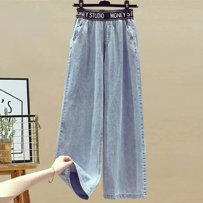 Ensemble Blouse Rayée & Pantalon en Jean