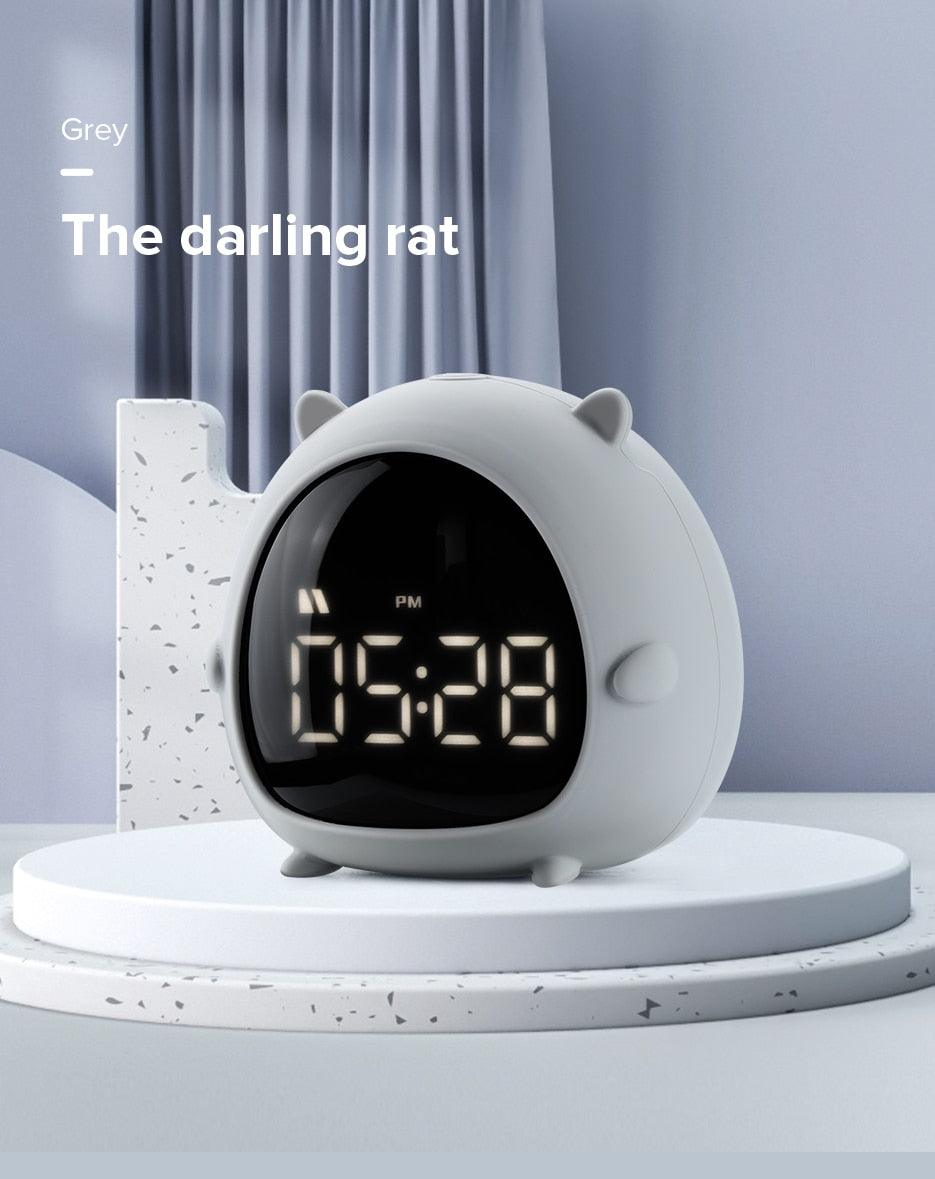 Table Clock Cute Alarm Clock Cute Toddler Alarm Clock Dimming Sleep Training Clock with Night Light Kids Wake Up Clock USB Rechargeable Easy Setting Kids Bedside Kids Night Wake Up Light Multi Function Alarm Clock for For Child Children Home Decoration - Korvel