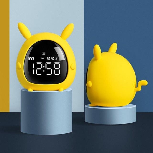 Table Clock Cute Alarm Clock Cute Toddler Alarm Clock Dimming Sleep Training Clock with Night Light Kids Wake Up Clock USB Rechargeable Easy Setting Kids Bedside Kids Night Wake Up Light Multi Function Alarm Clock for For Child Children Home Decoration - Korvel