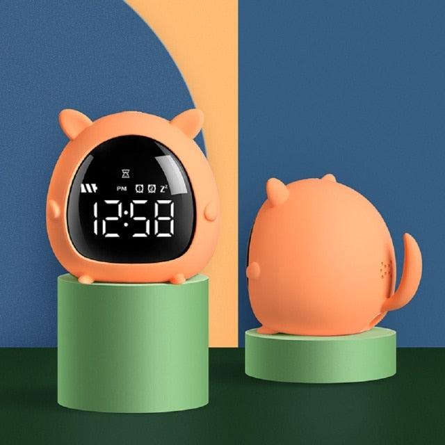 Table Clock Cute Alarm Clock Cute Toddler Alarm Clock Dimming Sleep Training Clock with Night Light Kids Wake Up Clock USB Rechargeable Easy Setting Kids Bedside Kids Night Wake Up Light Multi Function Alarm Clock for For Child Children Home Decoration - Korvel