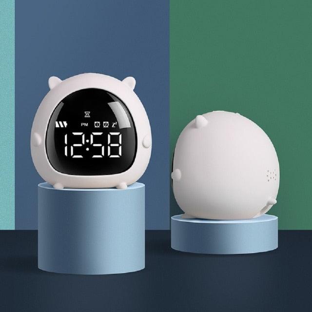Table Clock Cute Alarm Clock Cute Toddler Alarm Clock Dimming Sleep Training Clock with Night Light Kids Wake Up Clock USB Rechargeable Easy Setting Kids Bedside Kids Night Wake Up Light Multi Function Alarm Clock for For Child Children Home Decoration - Korvel