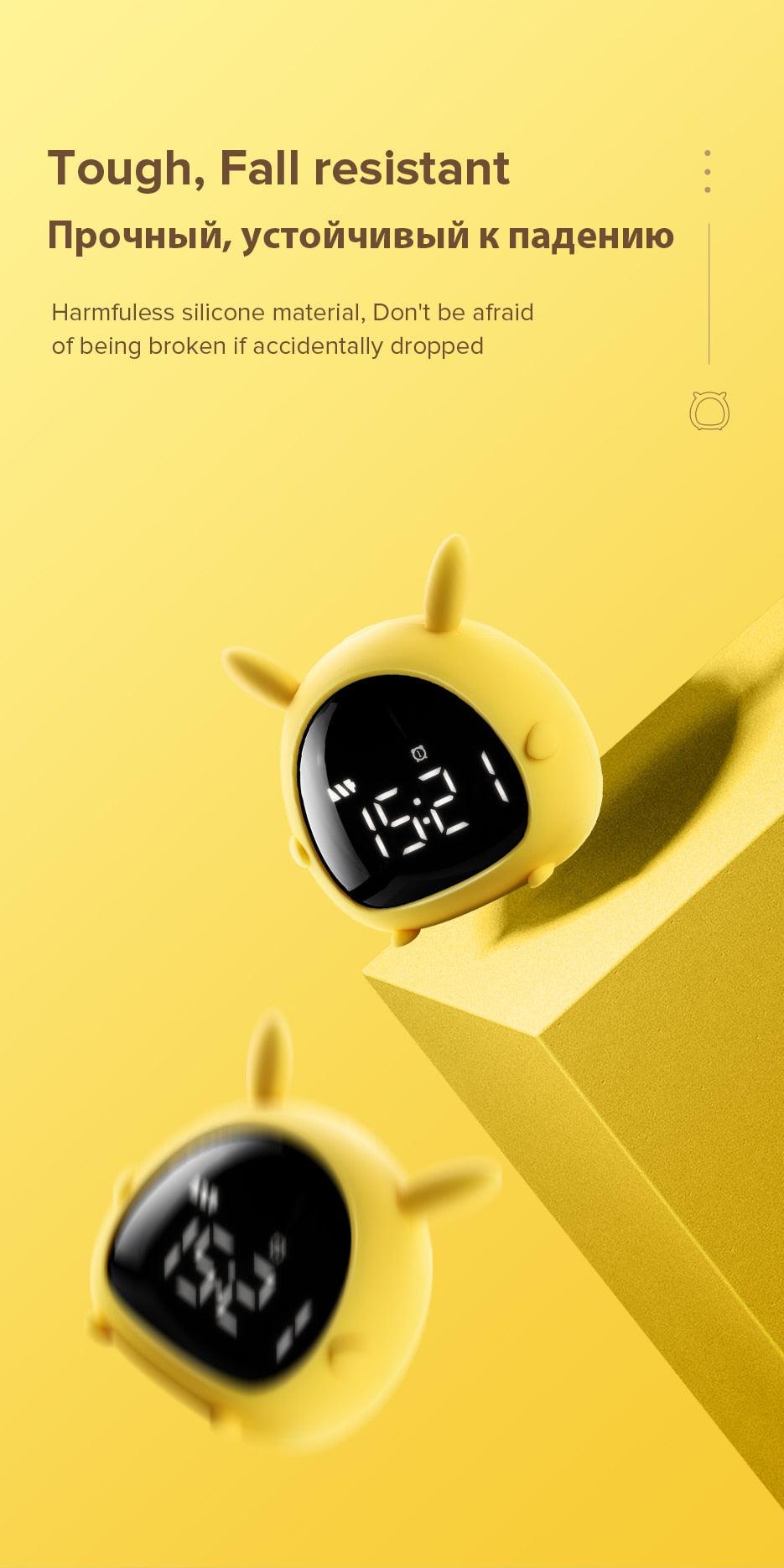 Table Clock Cute Alarm Clock Cute Toddler Alarm Clock Dimming Sleep Training Clock with Night Light Kids Wake Up Clock USB Rechargeable Easy Setting Kids Bedside Kids Night Wake Up Light Multi Function Alarm Clock for For Child Children Home Decoration - Korvel