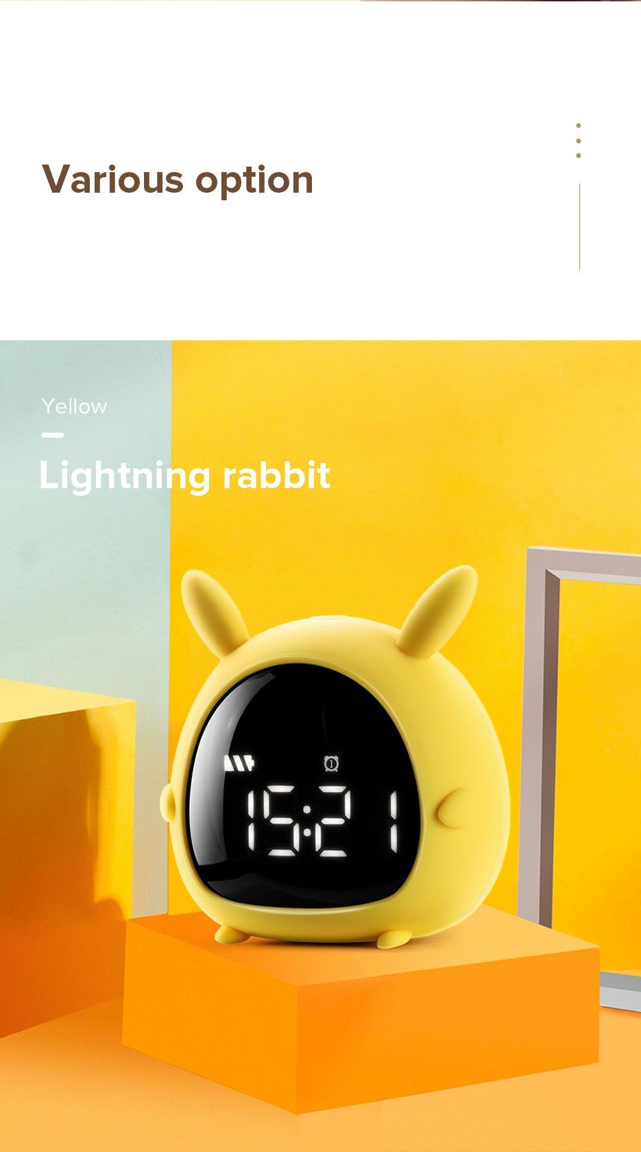Table Clock Cute Alarm Clock Cute Toddler Alarm Clock Dimming Sleep Training Clock with Night Light Kids Wake Up Clock USB Rechargeable Easy Setting Kids Bedside Kids Night Wake Up Light Multi Function Alarm Clock for For Child Children Home Decoration - Korvel