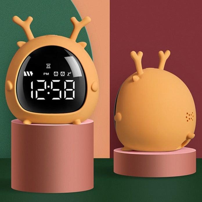 Table Clock Cute Alarm Clock Cute Toddler Alarm Clock Dimming Sleep Training Clock with Night Light Kids Wake Up Clock USB Rechargeable Easy Setting Kids Bedside Kids Night Wake Up Light Multi Function Alarm Clock for For Child Children Home Decoration - Korvel