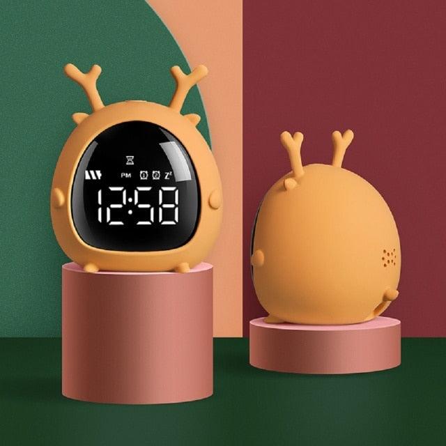 Table Clock Cute Alarm Clock Cute Toddler Alarm Clock Dimming Sleep Training Clock with Night Light Kids Wake Up Clock USB Rechargeable Easy Setting Kids Bedside Kids Night Wake Up Light Multi Function Alarm Clock for For Child Children Home Decoration - Korvel