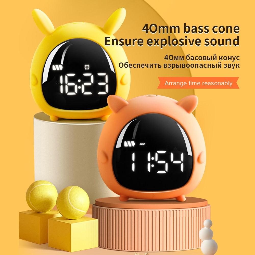 Table Clock Cute Alarm Clock Cute Toddler Alarm Clock Dimming Sleep Training Clock with Night Light Kids Wake Up Clock USB Rechargeable Easy Setting Kids Bedside Kids Night Wake Up Light Multi Function Alarm Clock for For Child Children Home Decoration - Korvel