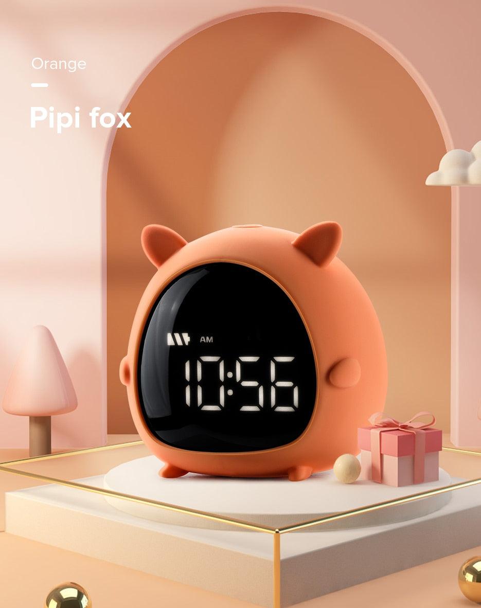 Table Clock Cute Alarm Clock Cute Toddler Alarm Clock Dimming Sleep Training Clock with Night Light Kids Wake Up Clock USB Rechargeable Easy Setting Kids Bedside Kids Night Wake Up Light Multi Function Alarm Clock for For Child Children Home Decoration - Korvel