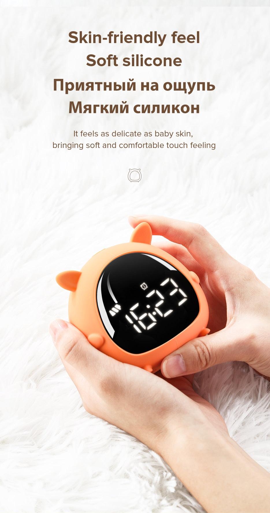 Table Clock Cute Alarm Clock Cute Toddler Alarm Clock Dimming Sleep Training Clock with Night Light Kids Wake Up Clock USB Rechargeable Easy Setting Kids Bedside Kids Night Wake Up Light Multi Function Alarm Clock for For Child Children Home Decoration - Korvel