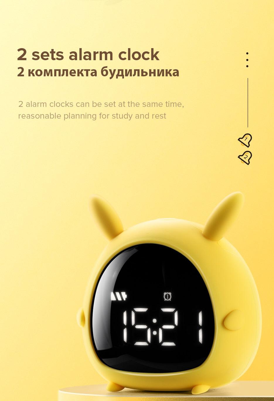 Table Clock Cute Alarm Clock Cute Toddler Alarm Clock Dimming Sleep Training Clock with Night Light Kids Wake Up Clock USB Rechargeable Easy Setting Kids Bedside Kids Night Wake Up Light Multi Function Alarm Clock for For Child Children Home Decoration - Korvel