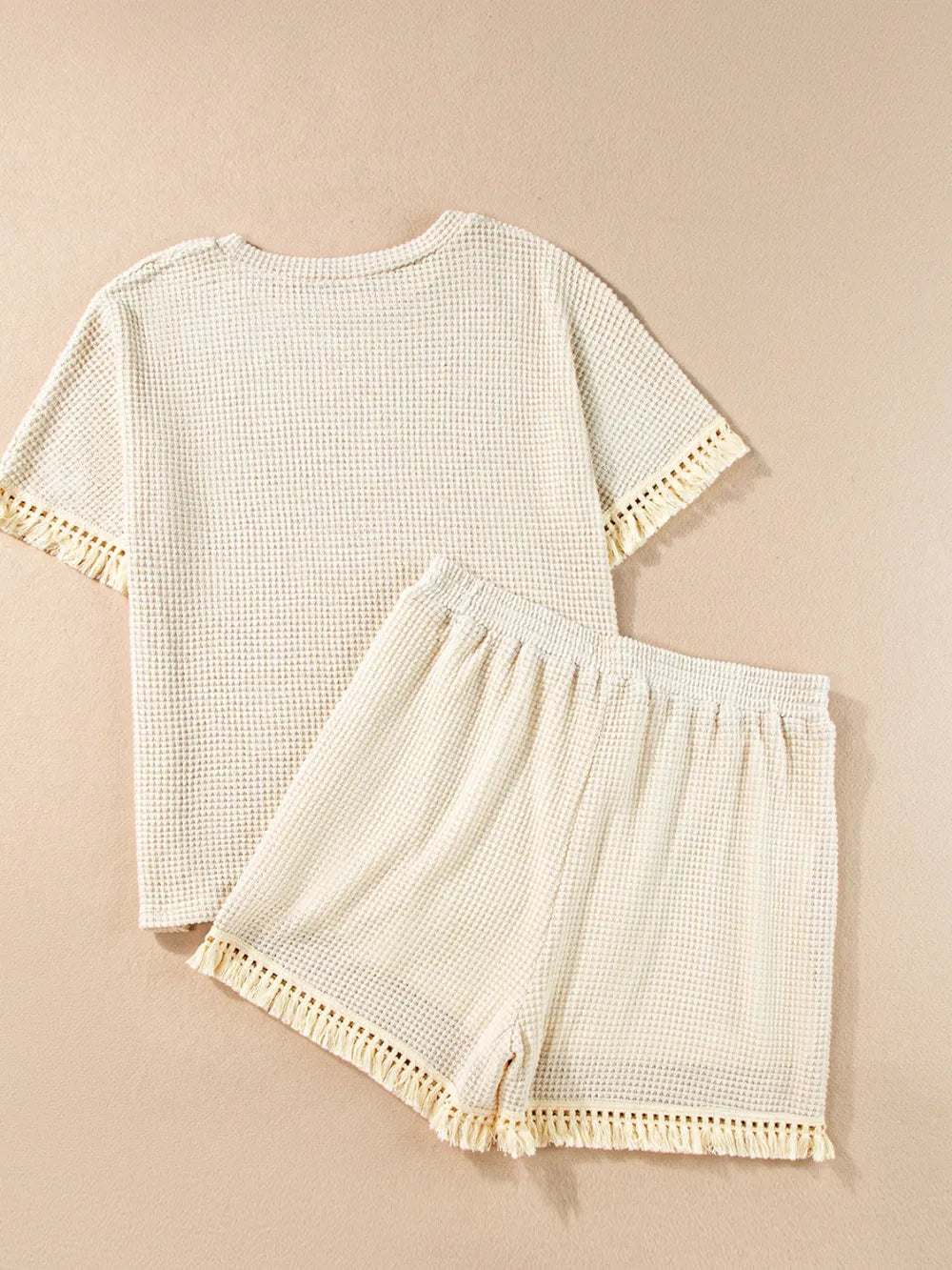 Tassel Round Neck Top and Shorts Set - Korvel