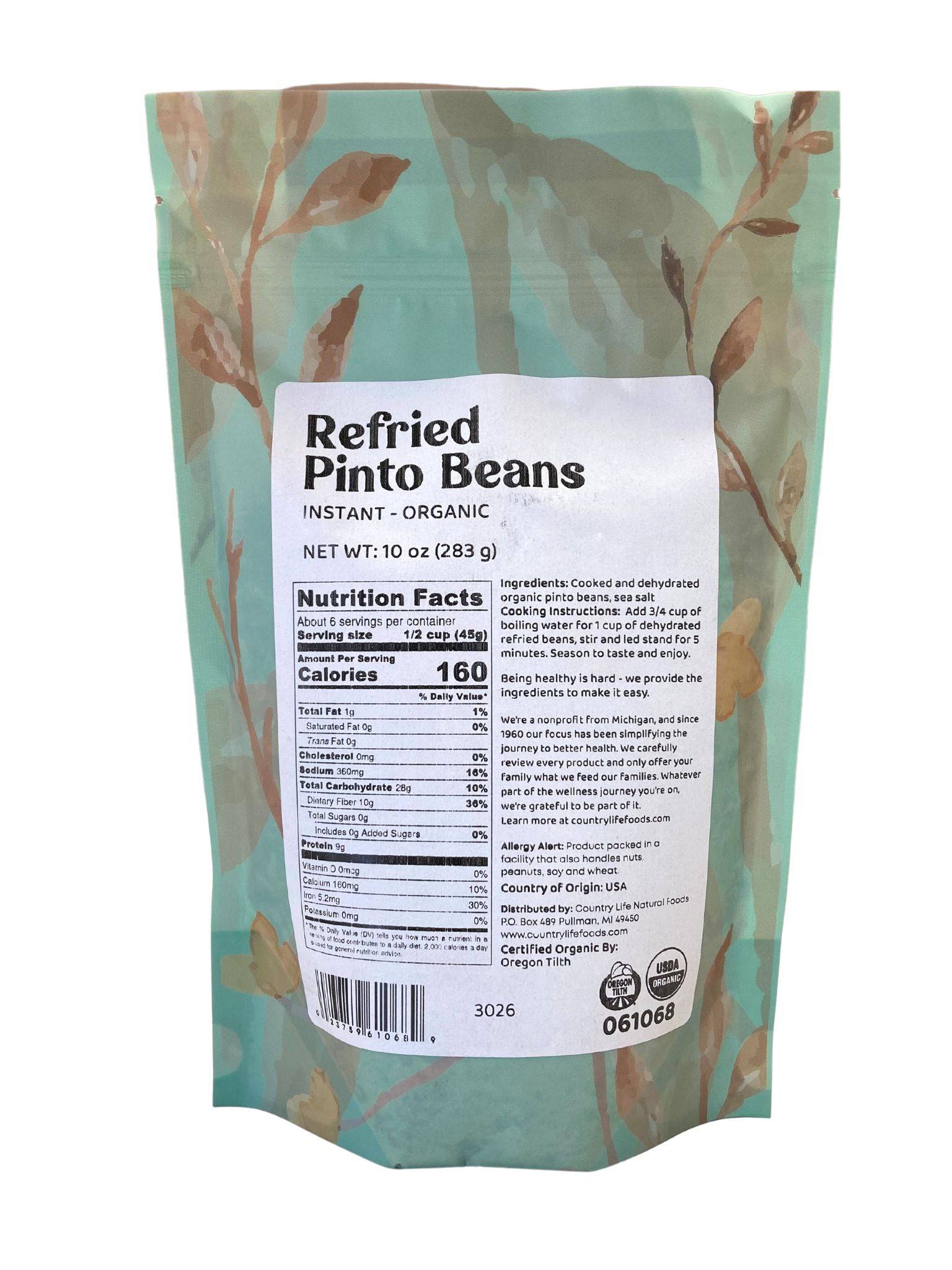 Organic Instant Pinto Beans - Quick & Flavorful - Korvel