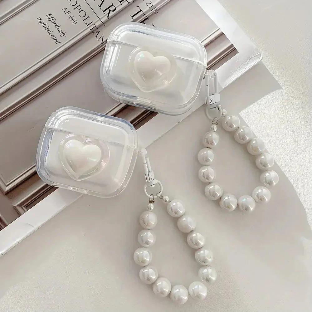 Transparent Headphone Case with Bead Bracelet