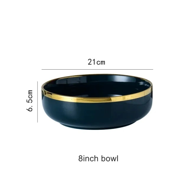 Elegant Blue Porcelain Dinner Plates